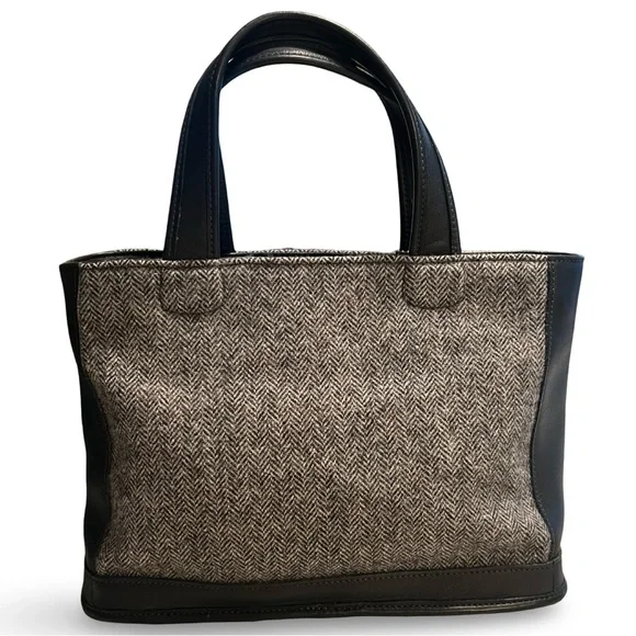 1999 COACH Bleecker Tweed Satchel Bag in Gray and Black made in USA - Picture 8 of 14